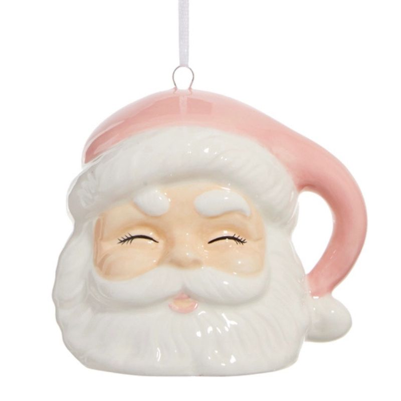 Pink Santa Ornament